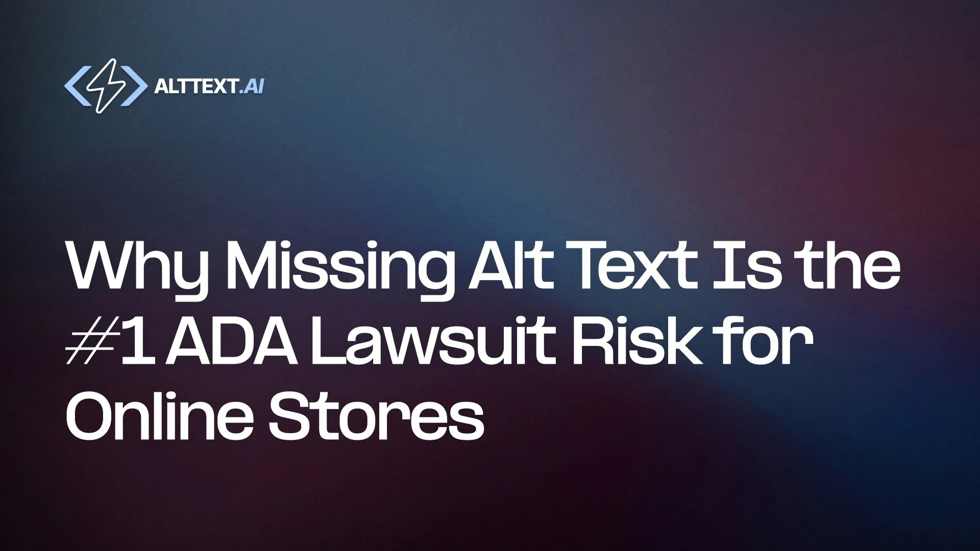A scale of justice tipping under the weight of a website image with a missing alt text label, illustrating ADA lawsuit risk for online stores