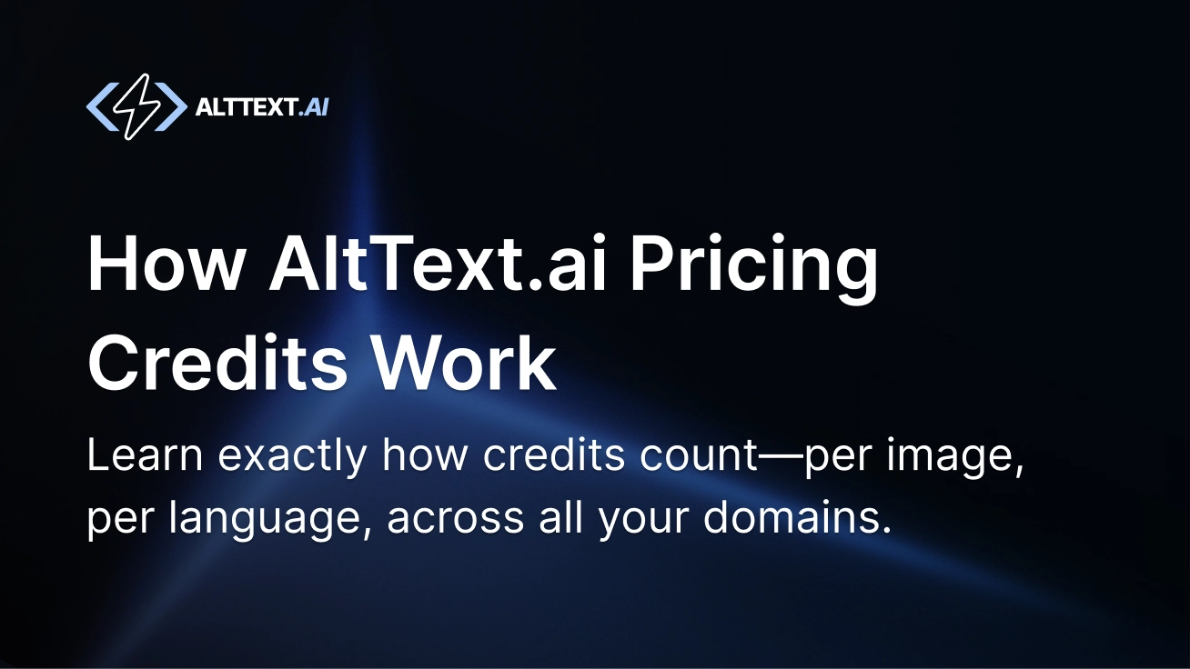 AltText.ai pricing and credits explained - visual guide showing how credits work
