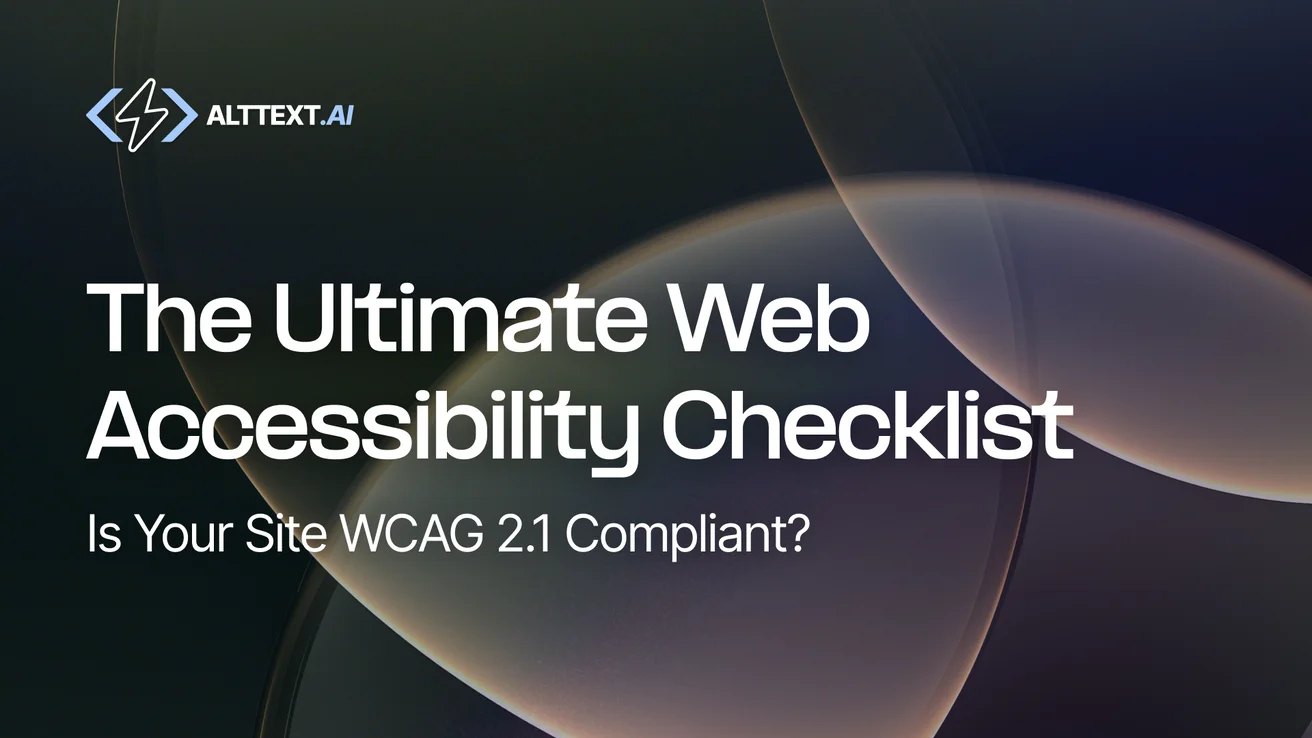 Professional web accessibility checklist showing WCAG 2.1 compliance criteria on a digital interface